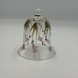 Clear Candle Lamp Globe With Handpainted Flowers